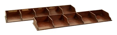Lot 1670 - A PAIR OF GEORGE V MAHOGANY SORTING TRAYS WITH ROYAL STAMP AND DATED 1928
