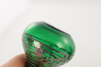 Lot 15 - THREE 20TH CENTURY GREEN GLASS VASES