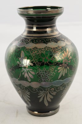 Lot 15 - THREE 20TH CENTURY GREEN GLASS VASES
