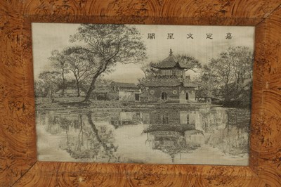 Lot 178 - A PAIR OF 19TH CENTURY CHINESE EMBROIDERED SILK PANELS