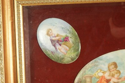 Lot 50 - A CASED SET OF FIVE 19TH CENTURY CONTINENTAL PORCELAIN PLAQUES