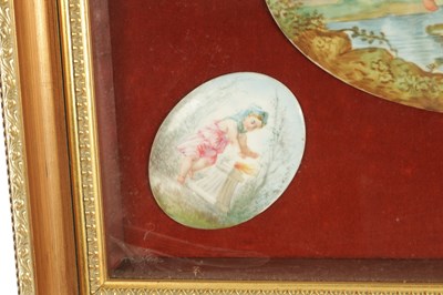 Lot 50 - A CASED SET OF FIVE 19TH CENTURY CONTINENTAL PORCELAIN PLAQUES