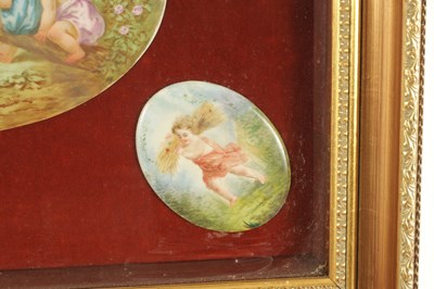 Lot 50 - A CASED SET OF FIVE 19TH CENTURY CONTINENTAL PORCELAIN PLAQUES