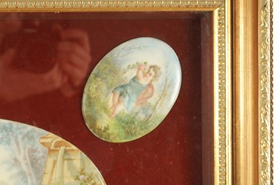 Lot 50 - A CASED SET OF FIVE 19TH CENTURY CONTINENTAL PORCELAIN PLAQUES