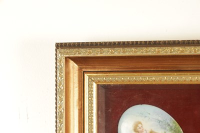 Lot 50 - A CASED SET OF FIVE 19TH CENTURY CONTINENTAL PORCELAIN PLAQUES