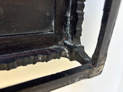 Lot 121 - A FINELY CARVED 18TH CENTURY CHINESE HARDWOOD TRAY POSSIBLY ZITAN