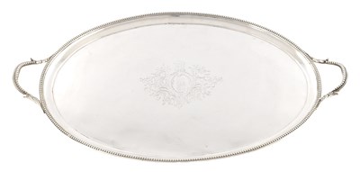 Lot 361 - A LARGE GEORGE III TWO-HANDLED SILVER TRAY BY PAUL STORR