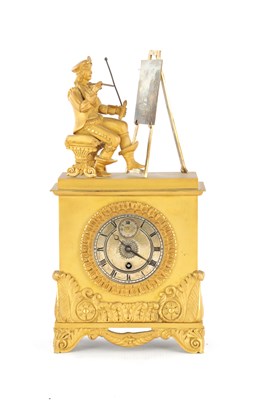 Lot 1638 - ROBERT, A PARIS. A MID 19TH CENTURY FRENCH ORMOLU FIGURAL MANTEL CLOCK