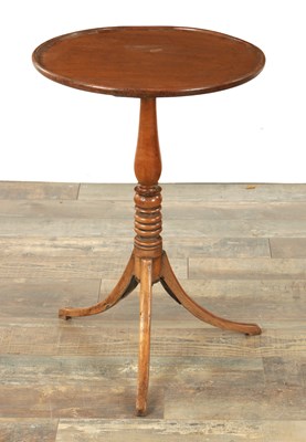 Lot 1268 - A 19TH CENTURY FRUITWOOD AND MAHOGANY TRIPOD TABLE