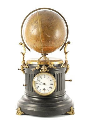 Lot 1612 - CHARLES HENARD & CIE., PARIS. A RARE LATE 19TH CENTURY REVOLVING GLOBE CLOCK
