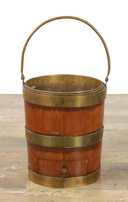 Lot 783 - A GEORGE III MAHOGANY OYSTER PAIL OF CIRCULAR FORM