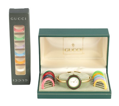 Lot 1438 - A LADIES VINTAGE GUCCI WRIST WATCH
