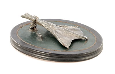 Lot 910 - A LARGE LATE 19TH CENTURY SILVERED METAL DESK PAPERCLIP