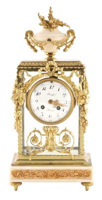 Lot 1546 - BRULFER, A PARIS, A LATE 19TH CENTURY FRENCH GLAZED ORMOLU MANTEL CLOCK