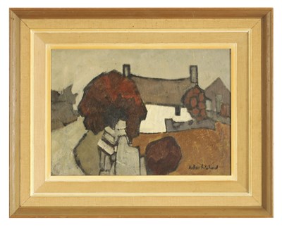 Lot 1056 - ARTHUR GAERWENYDD PRITCHARD (1927-1993). AN OIL ON BOARD AN ANGLESEY COTTAGE