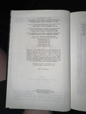 Lot 716 - J.R.R TOLKIEN - TWO COPIES 'THE LORD OF THE RINGS'