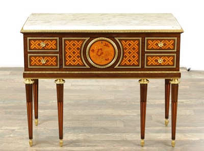Lot 1172 - G. DURAND (FRENCH 1839-1920). A FINE LATE 19TH CENTURY FRENCH MAHOGANY MARQUETRY AND ORMOLU MOUNTED COMMODE