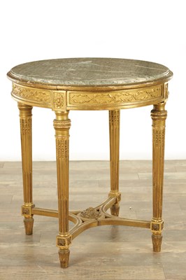 Lot 1608 - A 19TH CENTURY GILTWOOD CIRCULAR FRENCH OCCASIONAL TABLE