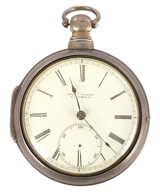 Lot 1457 - ROBERT PERRY, LINVERPOOL. A SILVER PAIR CASED POCKET WATCH