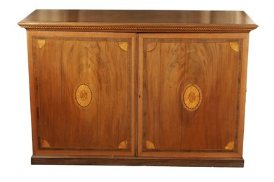 Lot 1279 - A LARGE LATE GEORGIAN INLAID MAHOGANY COLLECTORS CABINET