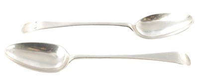 Lot 365 - TWO OLD ENGLISH PATTERN PROVINCIAL SCOTTISH SERVING SPOONS