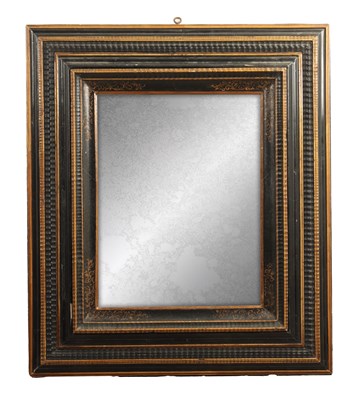 Lot 1260 - A LATE 19TH CENTURY ITALIAN GILT AND EBONISED HANGING MIRROR