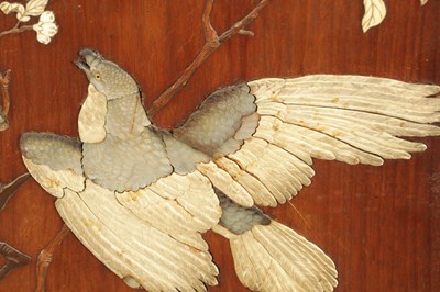 Lot 166 - A PAIR OF 19TH CENTURY JAPANESE SHIBAYAMA HARDWOOD HANGING PLAQUES