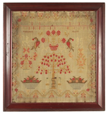 Lot 1012 - A 19TH CENTURY NEEDLEWORK SAMPLER BY MARGRET PRATT