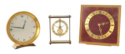 Lot 1774 - A COLLECTION OF THREE VINTAGE GILT BRASS MANTEL CLOCKS