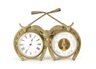 Lot 1765 - A LATE 19TH CENTURY FRENCH CLOCK AND BAROMETER COMPENDIUM