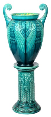 Lot 23 - A RARE EXHIBITION TURQUOISE AND YELLOW GLAZED...