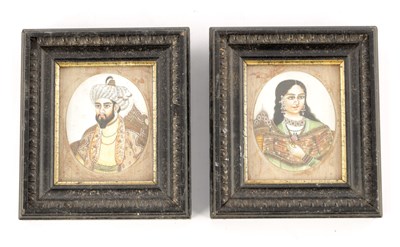 Lot 182 - A PAIR OF LATE 19TH CENTURY INDIAN MINIATURES ON IVORY