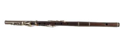 Lot 705 - AN EARLY 19TH CENTURY CHARLES NICHOLSON 'IMPROVED' COCUS WOOD FLUTE BY THOMAS PROWSE