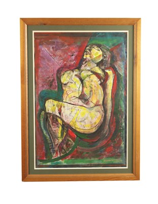 Lot 1055 - RENZO GALEOTTI. A 20TH CENTURY MODERN ART MIXED MEDIA PAINTING
