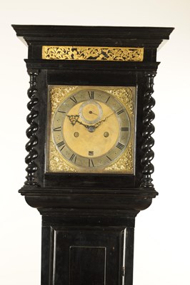 Lot 1255 - A LATE 17TH CENTURY EBONISED 10” EIGHT DAY LONGCASE CLOCK SIGNED NATHANIEL HODGES, LONDINI