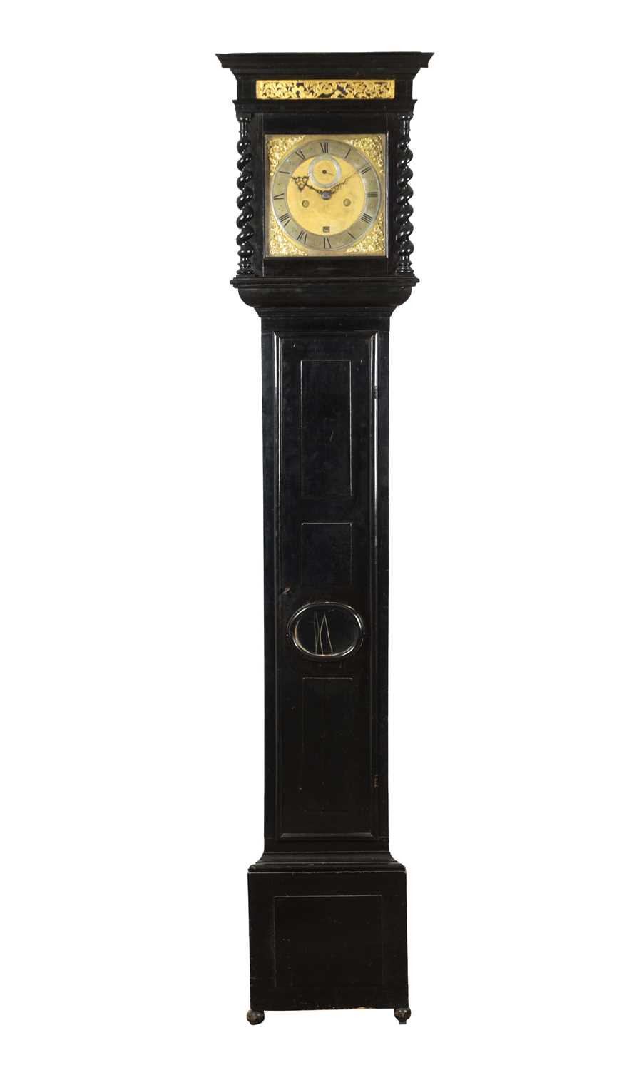 Lot 181 - A LATE 17TH CENTURY EBONISED 10" EIGHT DAY LONGCASE CLOCK SIGNED NATHANIEL HODGES, LONDINI