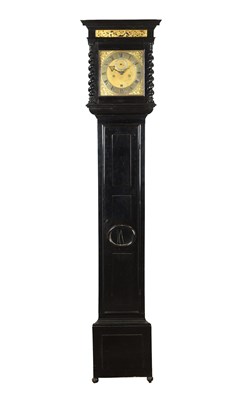 Lot 181 - A LATE 17TH CENTURY EBONISED 10" EIGHT DAY LONGCASE CLOCK SIGNED NATHANIEL HODGES, LONDINI