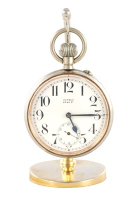 Lot 1393 - AN EARLY 20TH CENTURY NICKEL PLATED GOLIATH ASPREY POCKET WATCH