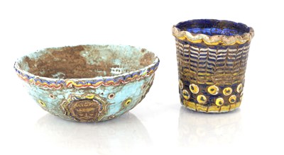 Lot 364 - TWO HELLENISTIC GLASS BOWL AND BEAKER CIRCA 1500