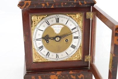 Lot 1543 - JOHN TOMLIN, LONDON. A FINE LATE 19TH CENTURY WILLIAM AND MARY STYLE TORTOISESHELL BRACKET CLOCK