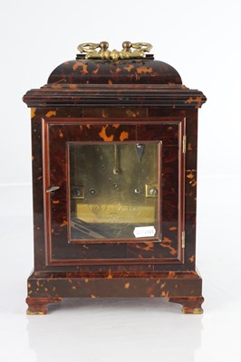 Lot 1543 - JOHN TOMLIN, LONDON. A FINE LATE 19TH CENTURY WILLIAM AND MARY STYLE TORTOISESHELL BRACKET CLOCK