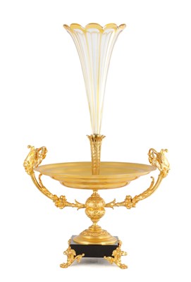 Lot 827 - A LARGE LATE 19TH CENTURY FRENCH ORMOLU AND GLASS CENTREPIECE