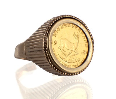 Lot 121 - 1981 1/10 GOLD KRUGERRAND RING
