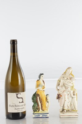 Lot 42 - A LATE 18TH CENTURY PEARLWARE STAFFORDSHIRE FIGURE AND A LATE 18TH CENTURY CREAMWARE FIGURE