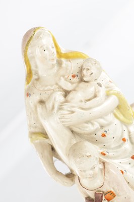 Lot 42 - A LATE 18TH CENTURY PEARLWARE STAFFORDSHIRE FIGURE AND A LATE 18TH CENTURY CREAMWARE FIGURE