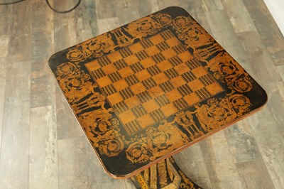 Lot 1648 - A REGENCY PENWORK GAMES TABLE