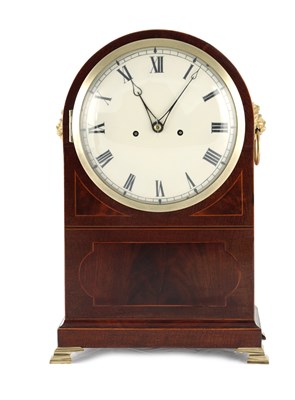 Lot 1491 - A REGENCY FIGURED MAHOGANY DOUBLE FUSEE BRACKET CLOCK
