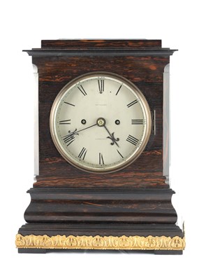 Lot 1380 - SMITH AND SONS CLERKENWELL, A 19TH CENTURY CALAMANDER DOUBLE FUSEE LIBRARY CLOCK