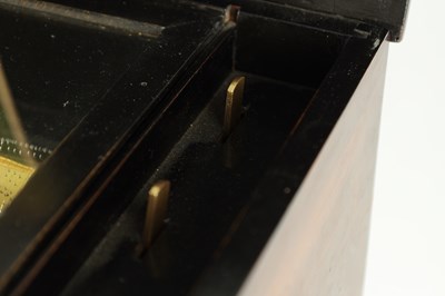 Lot 1032 - A 19TH CENTURY SWISS KEY WOUND SIX AIRS HARP/ZITHER MECHANICAL MUSIC BOX