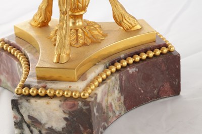 Lot 759 - A PAIR OF 19TH CENTURY FRENCH MARBLE AND ORMOLU CANDELABRA